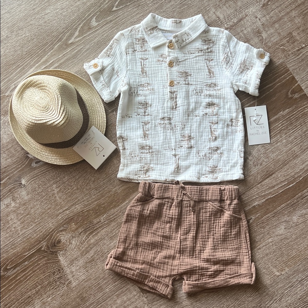 Rachel Zoe NWT Boys Muslin 3 Piece Set size 4T